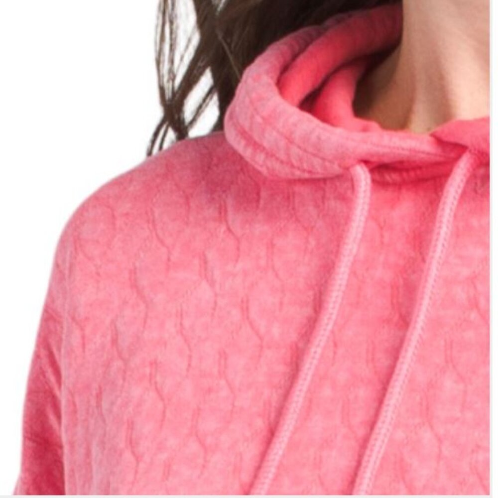 NWT HARMONY & BALANCE Oversized Cotton Washed Jacquard Hoodie Size XS - Picture 6 of 16